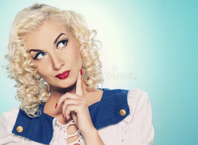 Charmant retroportret van een vrouw royalty-vrije stock afbeeldingen