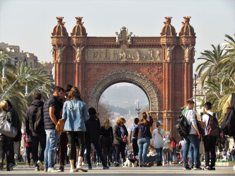 Mooi Weergeven van de Boog DE Triumf in Barcelona stock afbeeldingen Mooi Weergeven van de Boog DE Triumf in Barcelona stock afbeeldingen