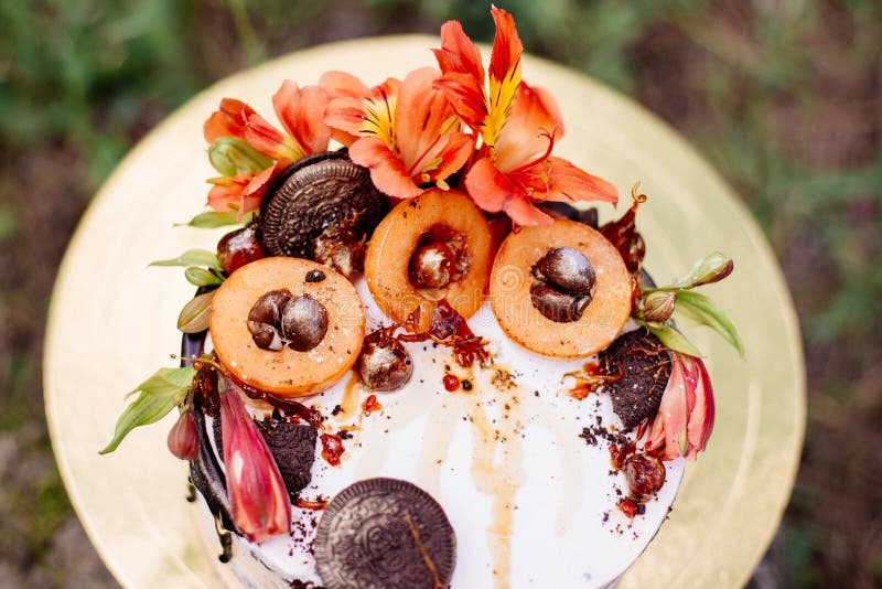 Mooie cake met decor stock afbeelding Mooie cake met decor stock afbeelding