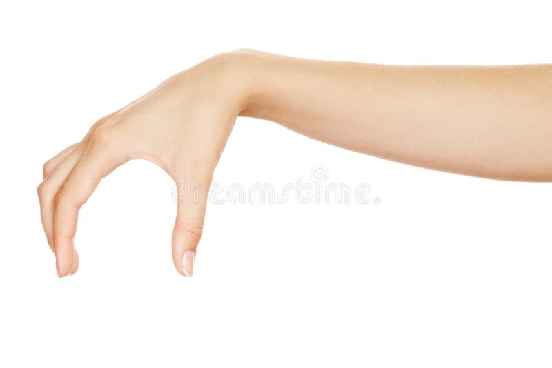 Mooie vrouwenhand die objecten vasthoudt royalty-vrije stock foto's