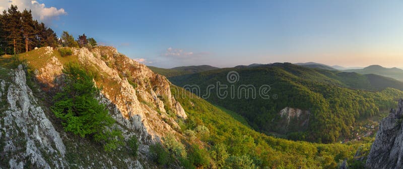 Beautiful spring landscape - rocky moutain - panoramic view. Beautiful spring landscape - rocky moutain - panoramic view
