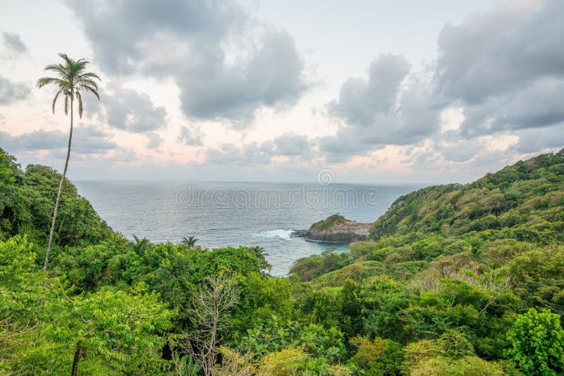 Mooie Dominica oever vóór de vernietiging van Orkaanmaria royalty-vrije stock foto's Mooie Dominica oever vóór de vernietiging van Orkaanmaria royalty-vrije stock foto's