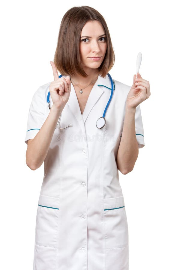 Mooie donkerbruine vrouwen medische arbeider royalty-vrije stock afbeelding Mooie donkerbruine vrouwen medische arbeider royalty-vrije stock afbeelding