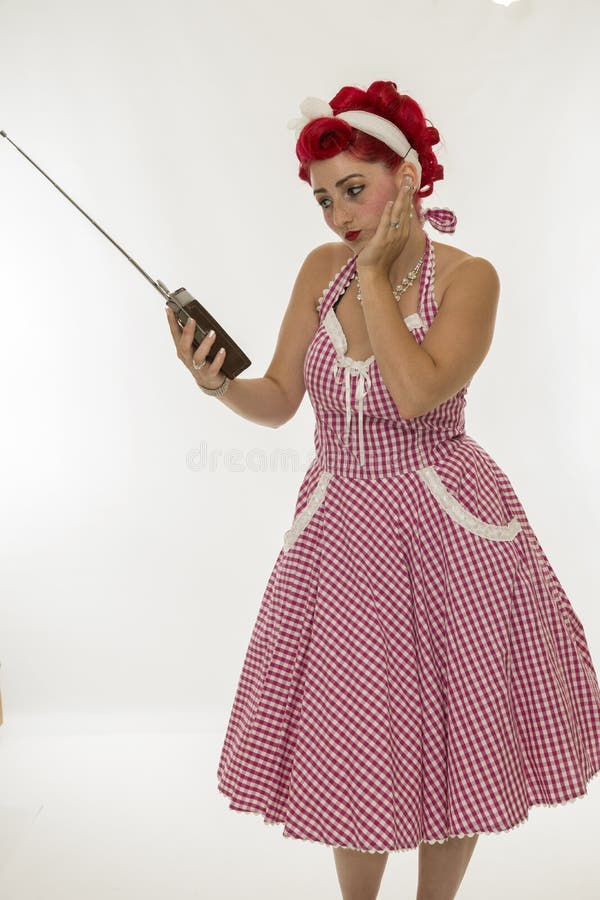 Mooie jonge retro pinup stock afbeelding