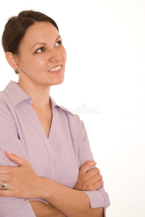 Mooie jonge vrouw staand royalty-vrije stock foto