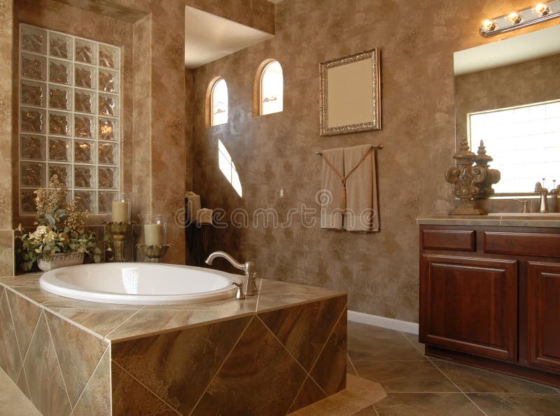 Beautiful luxury bathroom interior design style in new home. Beautiful luxury bathroom interior design style in new home