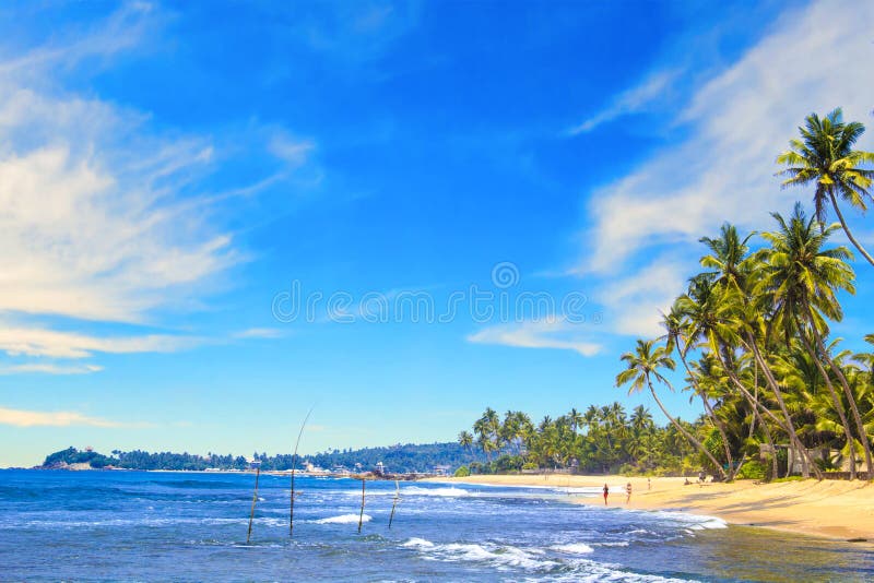 Prachtig uitzicht op het strand van Sri Lanka royalty-vrije stock foto's