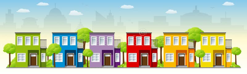 Mooie moderne huizen vector illustratie