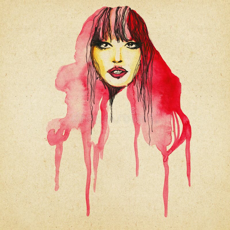 Mooie moderne vrouw tekening vector illustratie