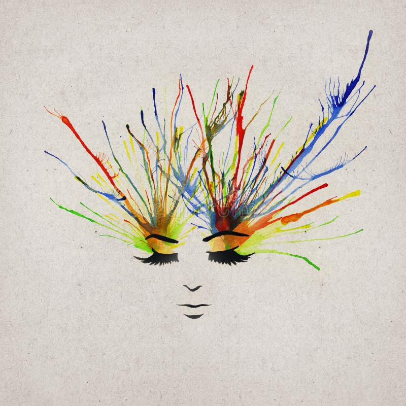 Mooie moderne vrouw tekenen royalty-vrije illustratie