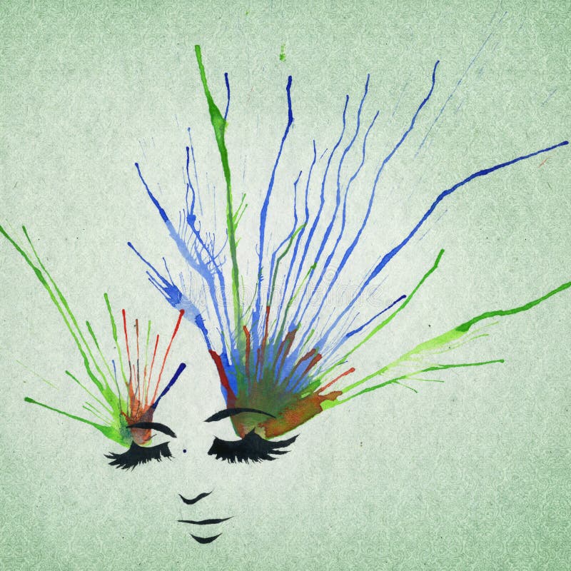 Mooie moderne vrouw tekenen stock illustratie