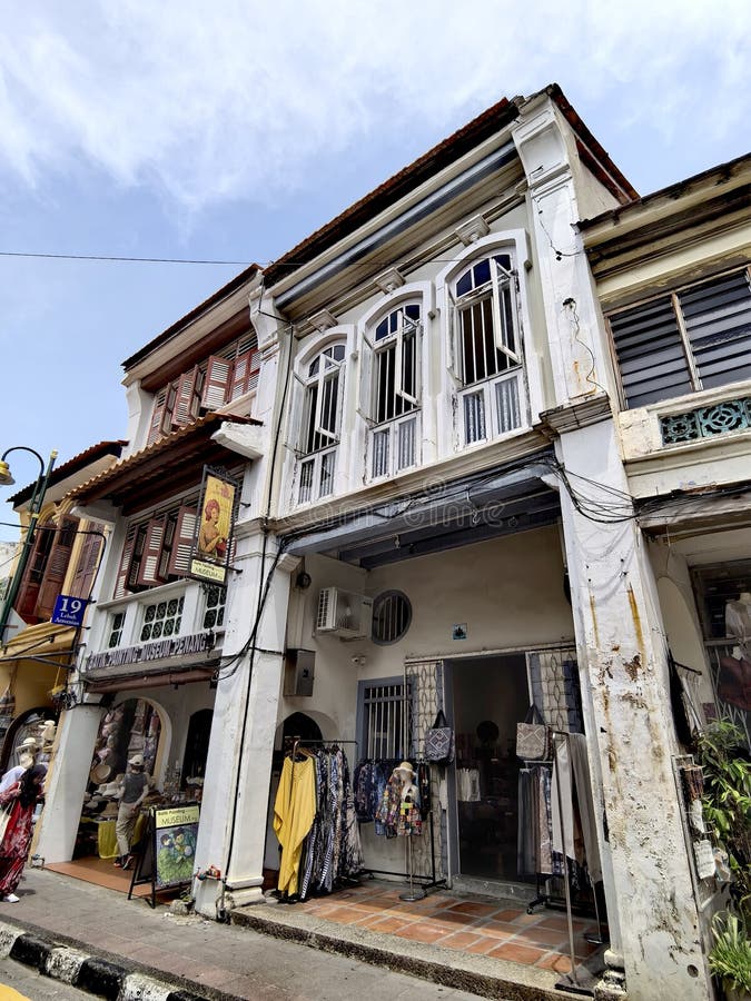 Mooie oude winkels en winkels in Georgetown Maleisië. royalty-vrije stock foto's