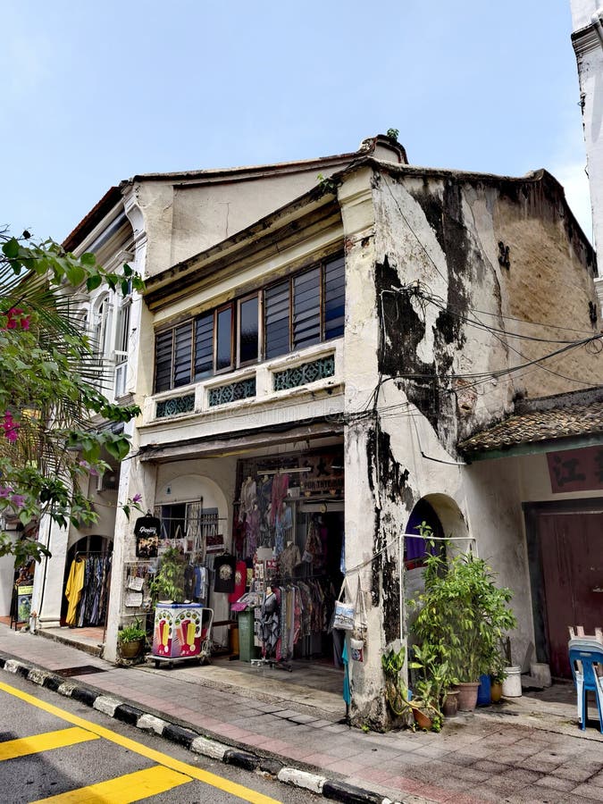 Mooie oude winkels en winkels in Georgetown Maleisië. royalty-vrije stock foto