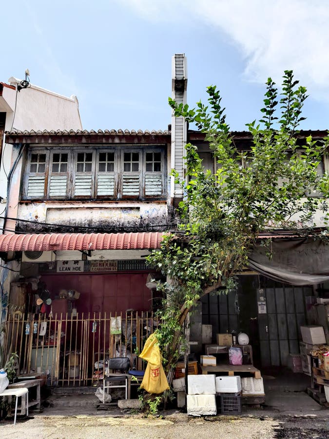 Mooie oude winkels en winkels in Georgetown Maleisië. royalty-vrije stock fotografie