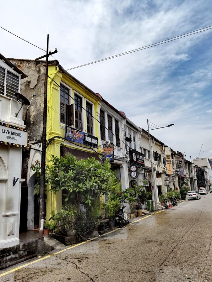 Mooie oude winkels en winkels in Georgetown Maleisië. royalty-vrije stock foto's