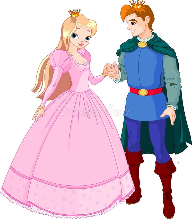 Mooie prins en prinses vector illustratie Mooie prins en prinses vector illustratie