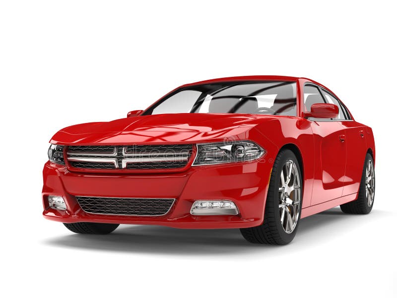 Mooie rode moderne stads-sportwagen royalty-vrije illustratie