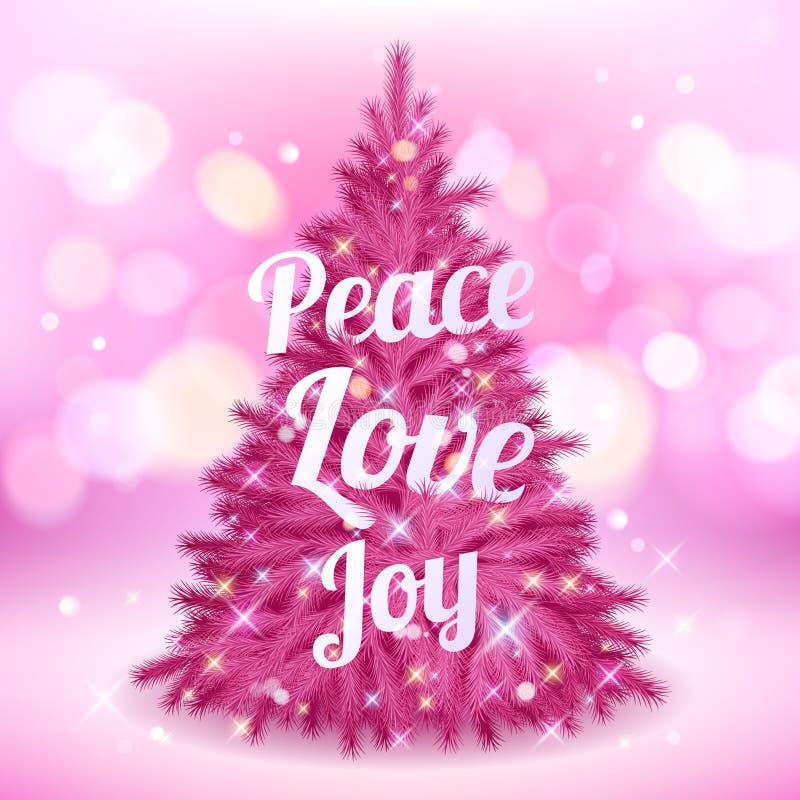 Mooie roze Kerstmisboom met groeten vector illustratie Mooie roze Kerstmisboom met groeten vector illustratie