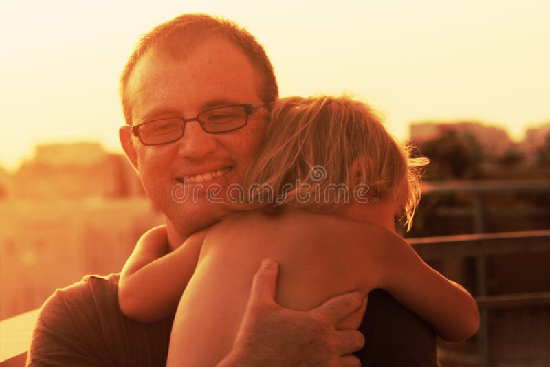 Mooie vader en dochter stock foto's