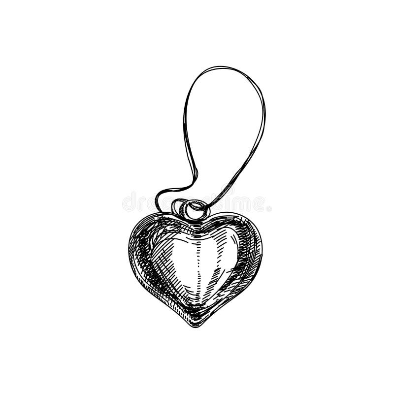 Mooie vectorhand getrokken uitstekende halsband met heartIllustration stock illustratie Mooie vectorhand getrokken uitstekende halsband met heartIllustration stock illustratie