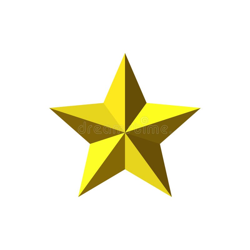Mooie vijf-gerichte gefacetteerde glanzende gouden metaalster stock illustratie Mooie vijf-gerichte gefacetteerde glanzende gouden metaalster stock illustratie