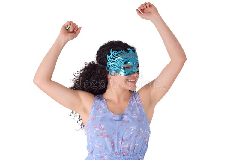 Mooie vrouw met Carnaval masker royalty-vrije stock afbeeldingen Mooie vrouw met Carnaval masker royalty-vrije stock afbeeldingen