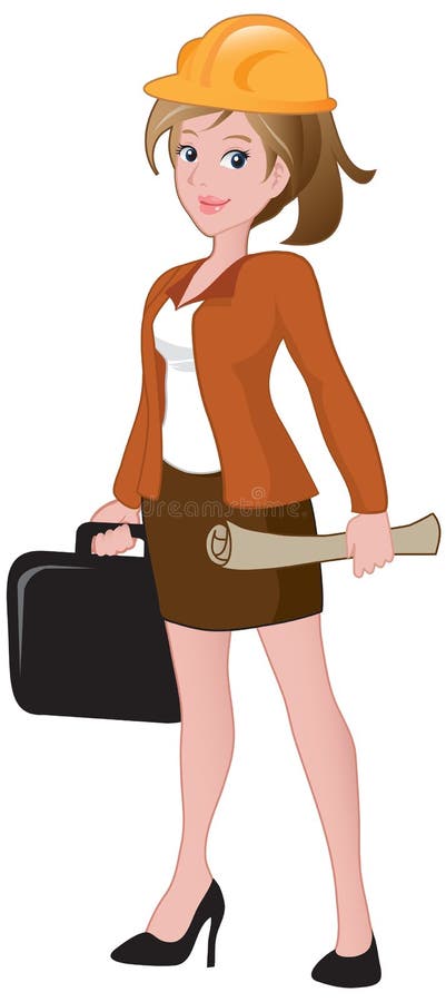 Mooie vrouwelijke architect royalty-vrije illustratie