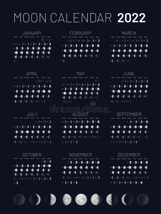 2022 Calendar With Moon Phases