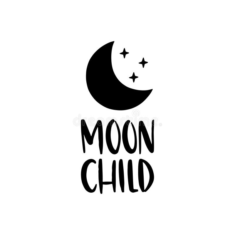Moon child vector lettering quote isolated on white background. Modern boho moon illustration for t shirt print design, wall art, posters for nursery room, kids and baby clothes. Scandinavian style. Moon child vector lettering quote isolated on white background. Modern boho moon illustration for t shirt print design, wall art, posters for nursery room, kids and baby clothes. Scandinavian style.