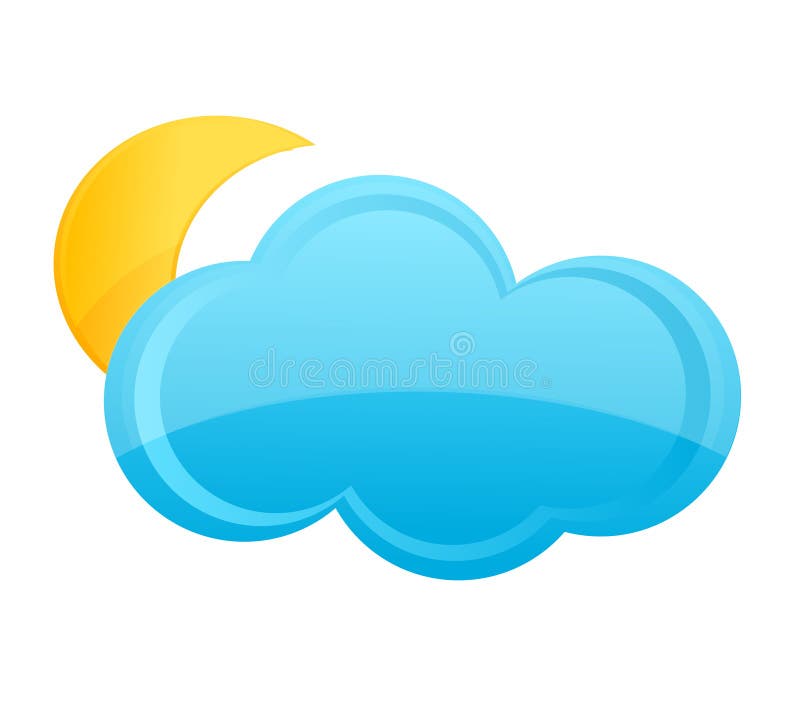 Moon on the cloud weather symbol