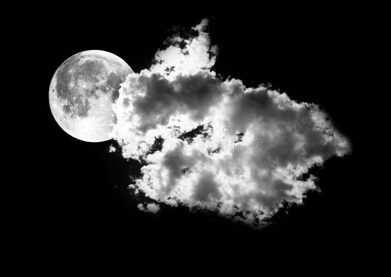Moon between the clouds