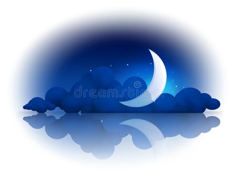 Moon and clouds stock illustration