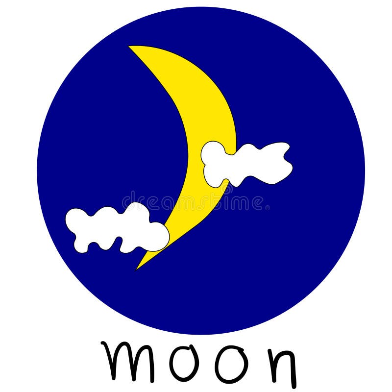 Moon Color Night Time Illus Draw Stock Illustration Illustration of