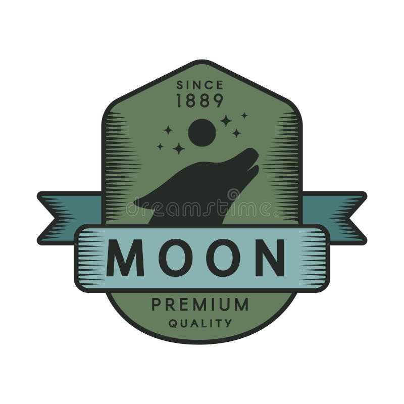 Moon Color Retro Logo Template Stock Illustration - Illustration of ...