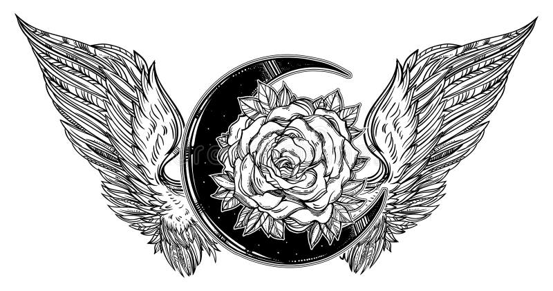 celtic crose angel wing rose large 825034 temporary arm tattoo sticker   eBay