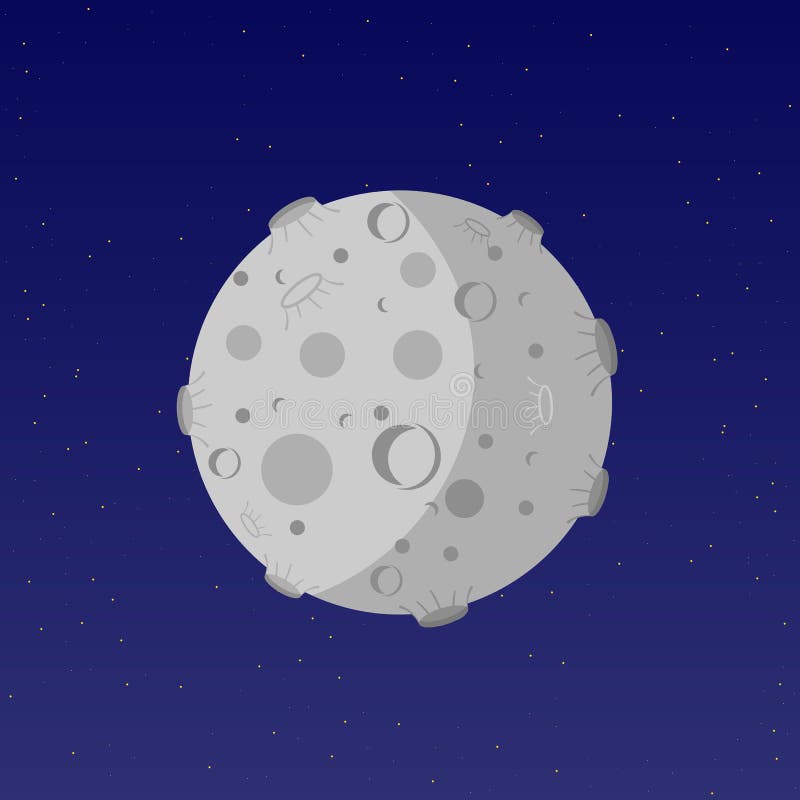Moon Flat Vector Illustration Stock Vector - Illustration of backdrop