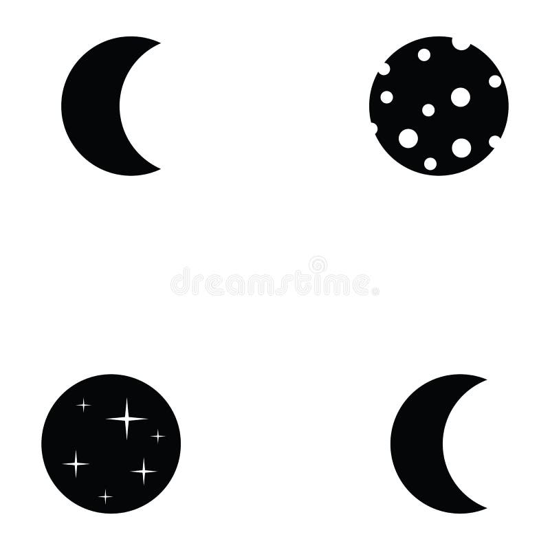 Moon icon set stock vector. Illustration of astronomy - 107350574