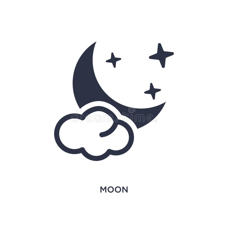 moon icon on white background. Simple element illustration from summer concept stock illustration moon icon on white background. Simple element illustration from summer concept stock illustration