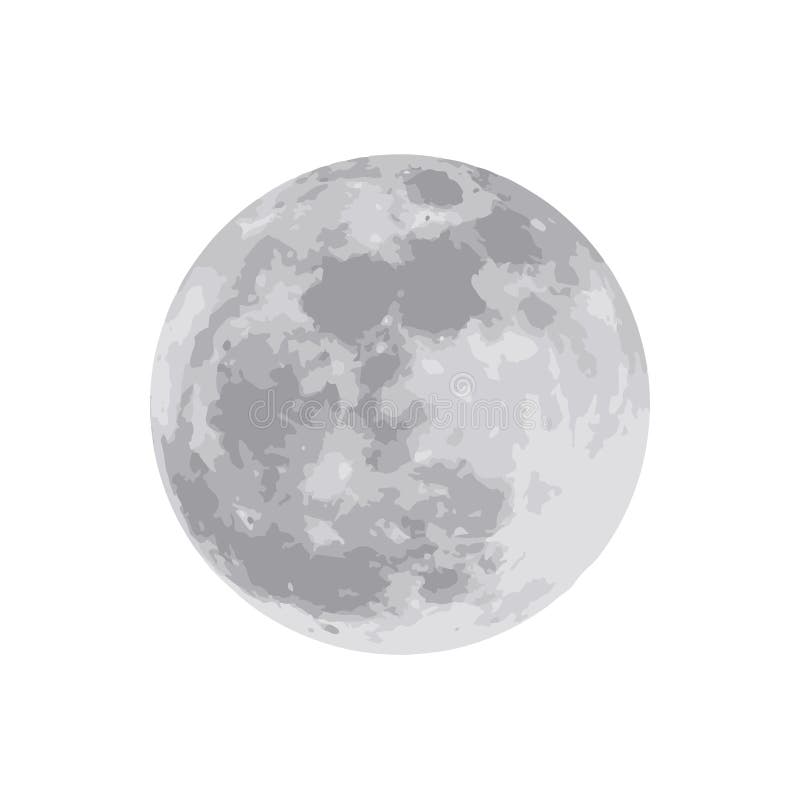 The Moon Isolated on White Background. Vector Illustration. EPS Stock