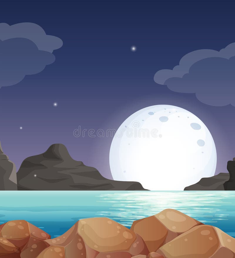 Moon landscape stock vector. Illustration of graphic - 43387994
