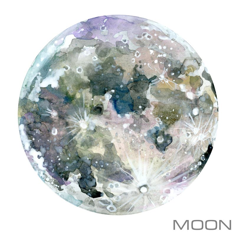 Moon. Moon watercolor background. royalty free illustration Moon. Moon watercolor background. royalty free illustration