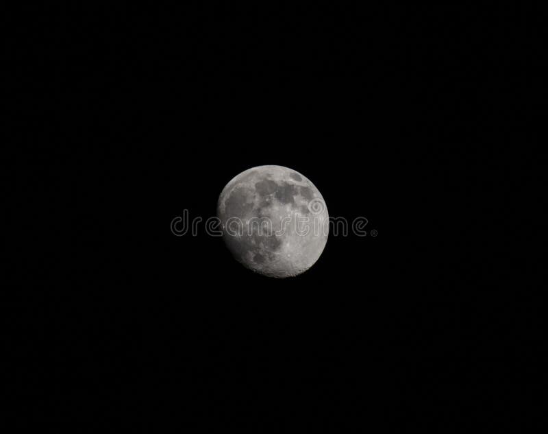 Moon Phase at 94 Illuminated Over NYS Stock Image - Image of