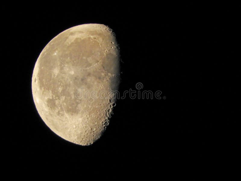 Moon Phase Waning Gibbous 52 percent 5. 24. 19 stock photo