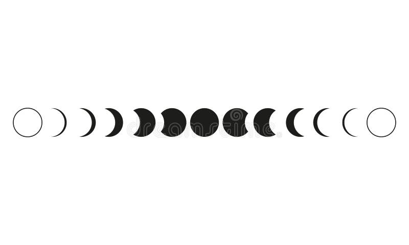 Moon Phases Astronomy Icon Set Vector Illustration on the White ...