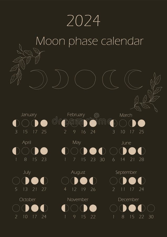 Calendar 2024 Moon Stock Illustrations 362 Calendar 2024 Moon Stock