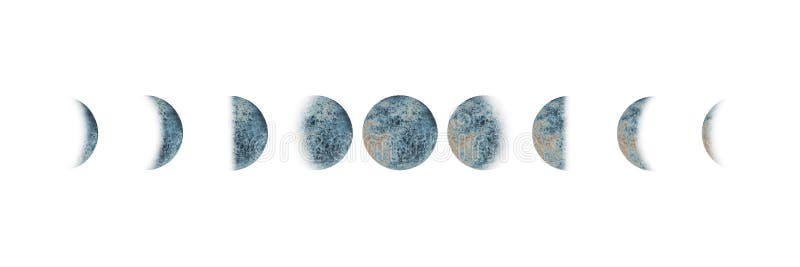 Moon Phases Set Watercolor Isolated Stock Photo Image Of Isolated