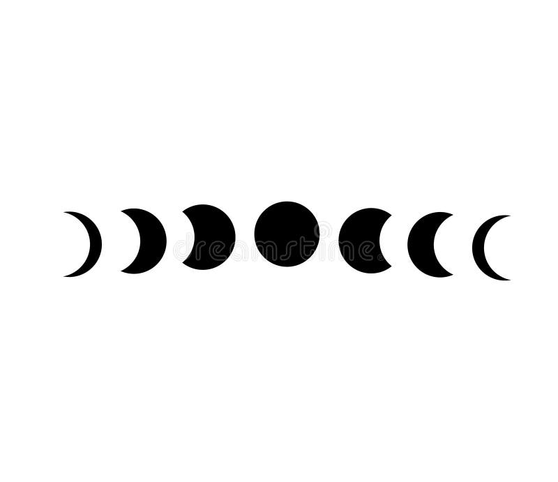 Moon phases. stock vector. Illustration of cosmos, white - 216756622