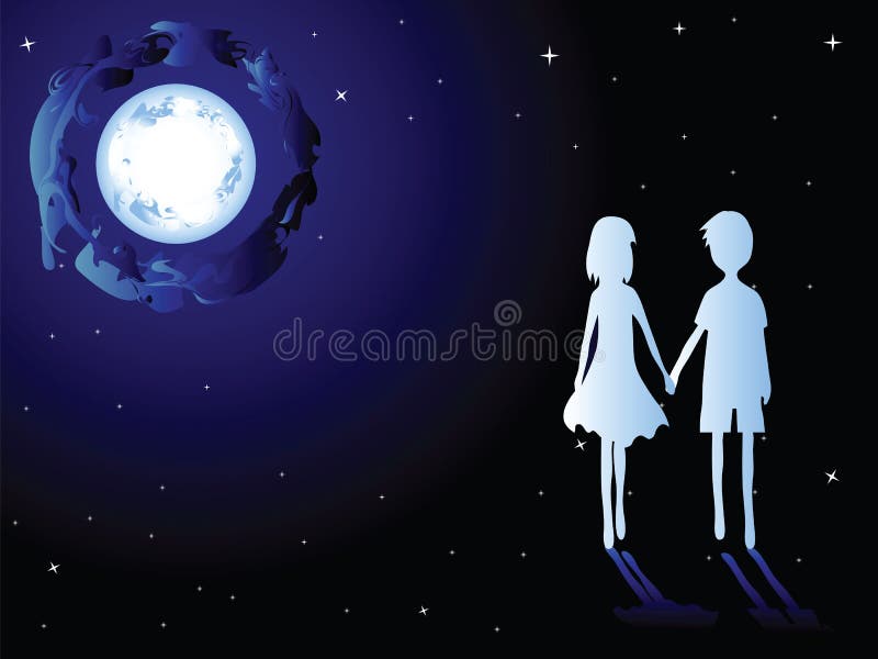 Moon and romantic couples