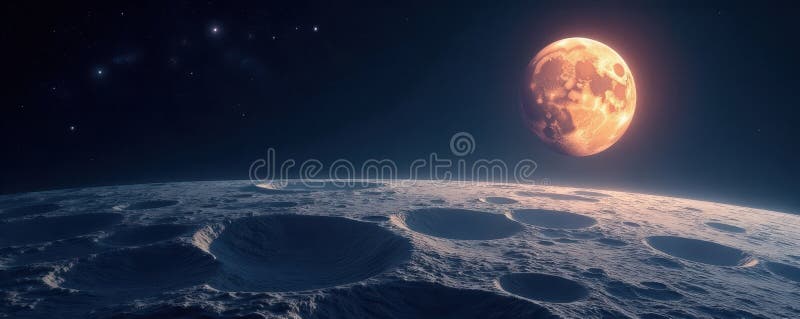 Moon s surface, Earth rising, captivating view , lunar, planet, landscape royalty free illustration