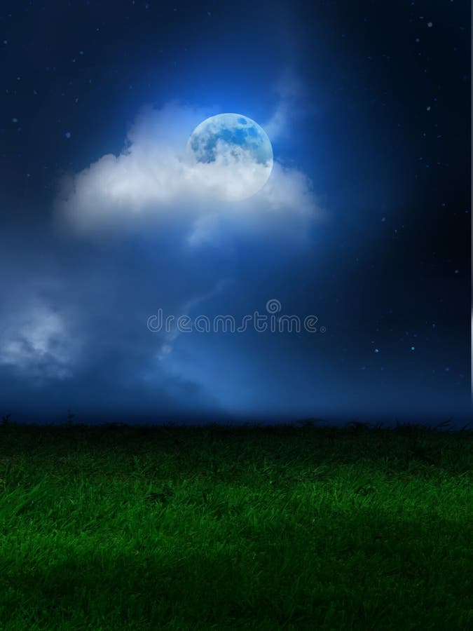 Moon sky clouds